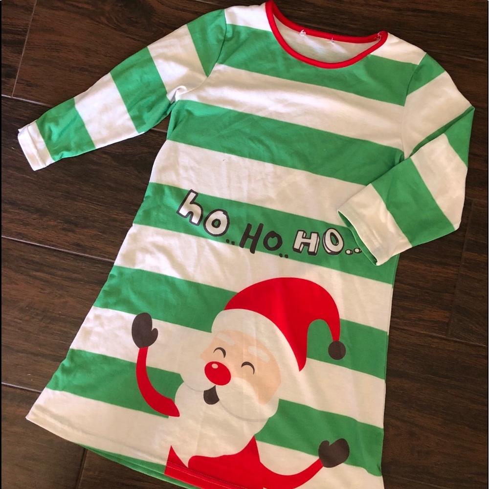 Little girls striped Santa dress